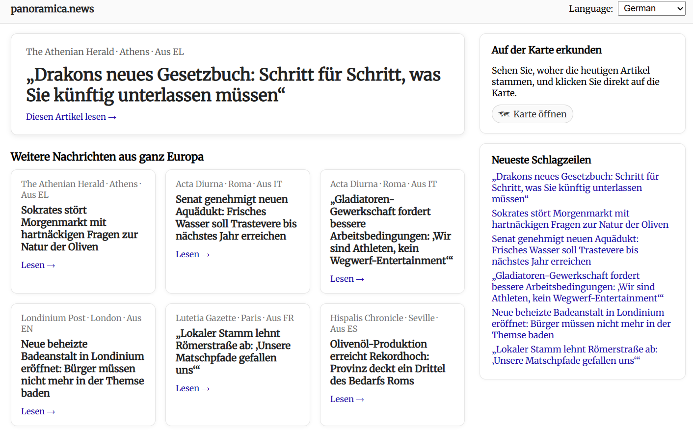 Panoramica.news article list — European news translated into your language